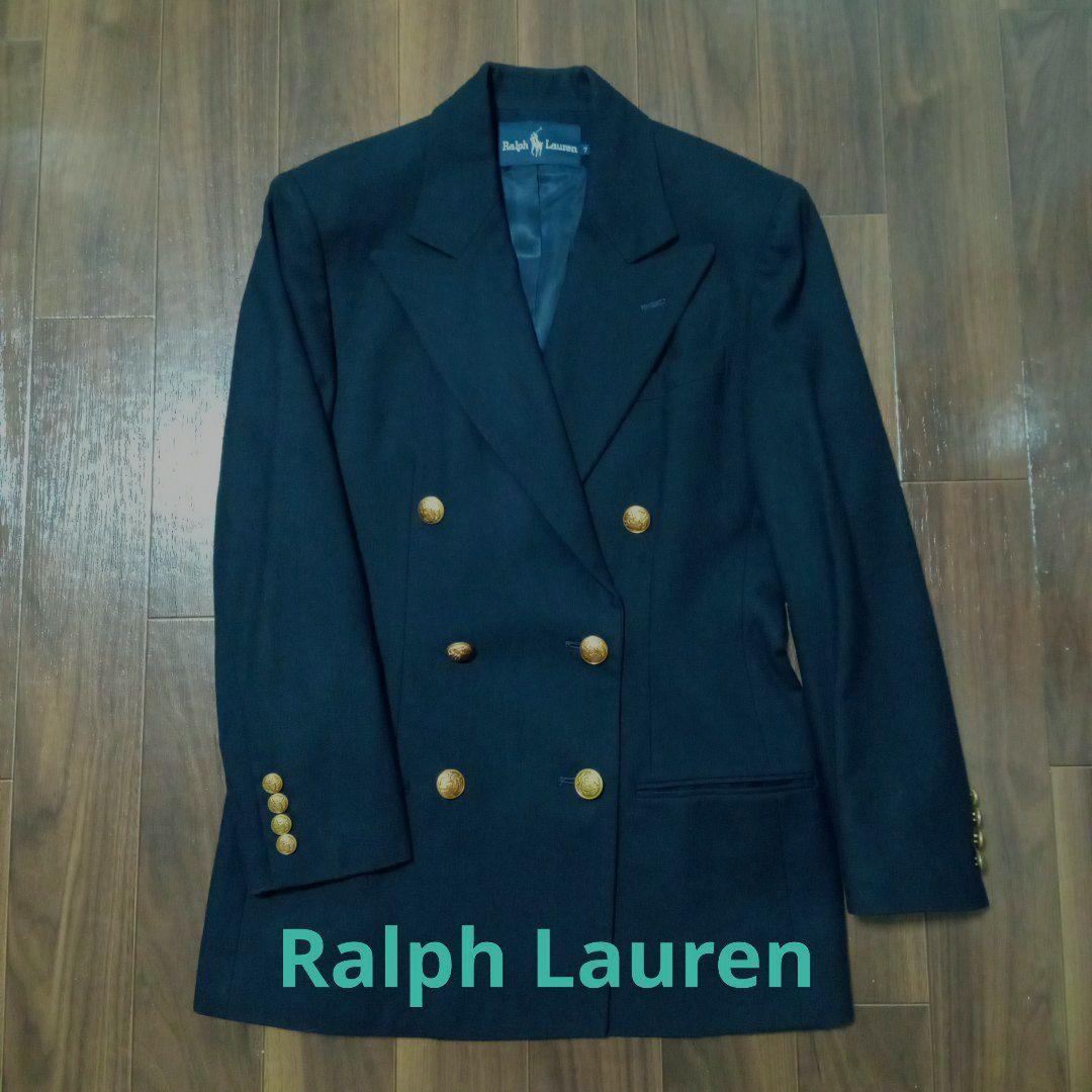 ラルフローレン テーラードジャケット 紺ブレ 金ボタン レディース