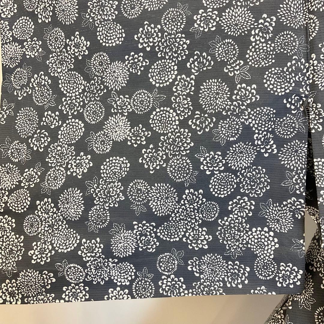 新品　綿絽　小粋な菊の小紋　Sサイズ細身の方にお勧め