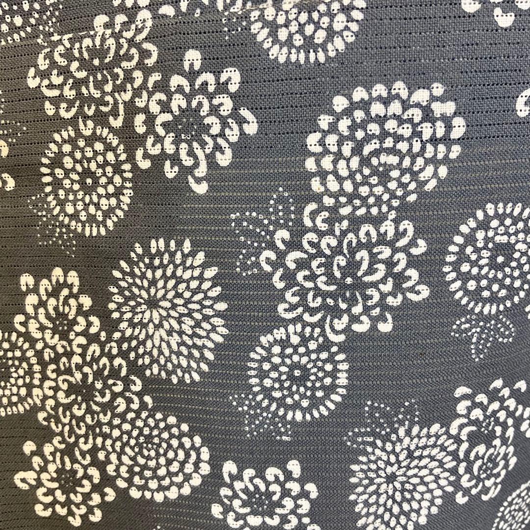 新品　綿絽　小粋な菊の小紋　Sサイズ細身の方にお勧め