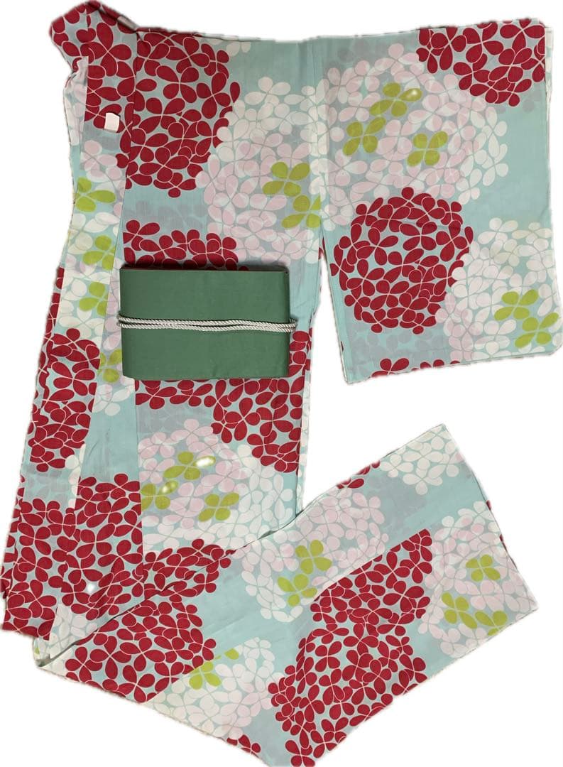 浴衣　洗える着物　セオα セオアルファー　あじさい　水色　検索) 撫松庵　ふりふ