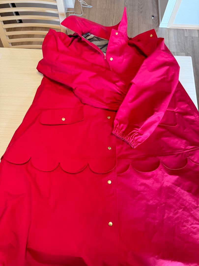 ロージーモンスターレインコート赤色2way waterproof coat 撥水