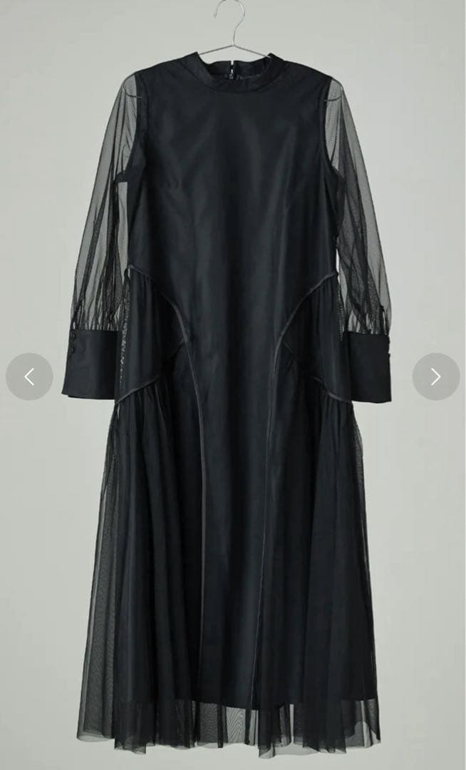 niana（ニアナ）チュールパイピングAラインドレス マタニティ ブラック　M