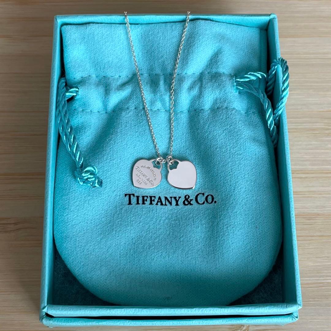 ティファニー ダブル ハート タグ ペンダント ネックレス ミニ