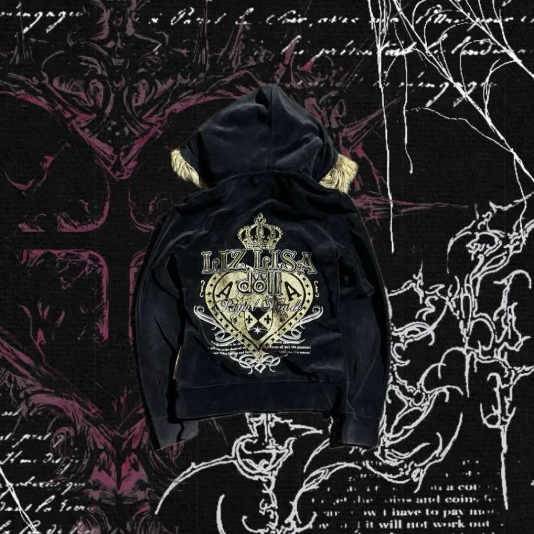 00s y2k 平成ギャル ベロア ファー パーカー グランジ パンク