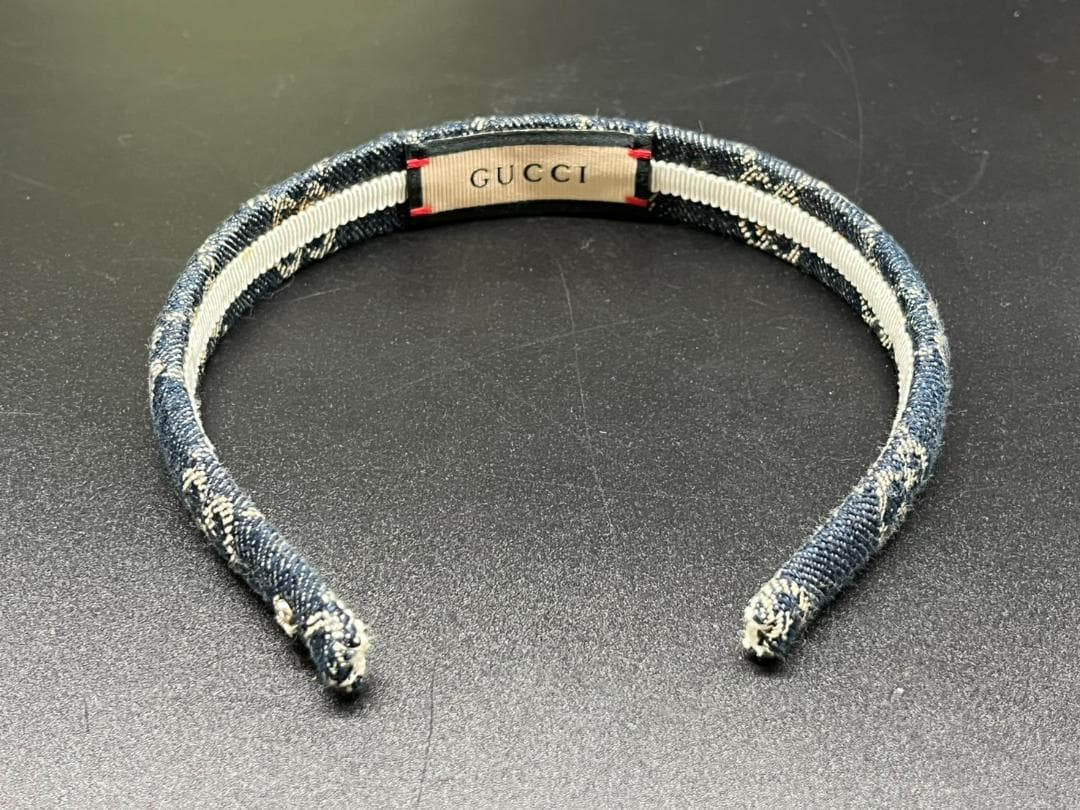 ★GUCCI グッチ カチューシャ エコウォッシュドデニムヘアバンド