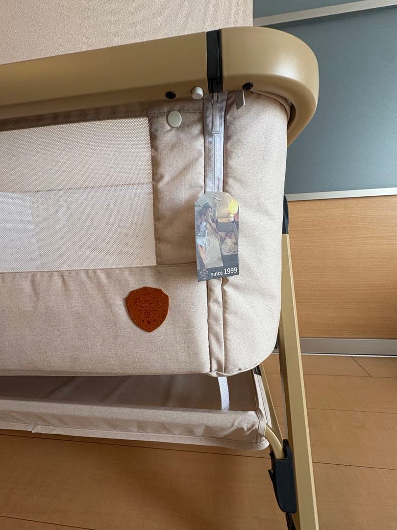 hzdmj ベージュ 折りたたみベビーベッド