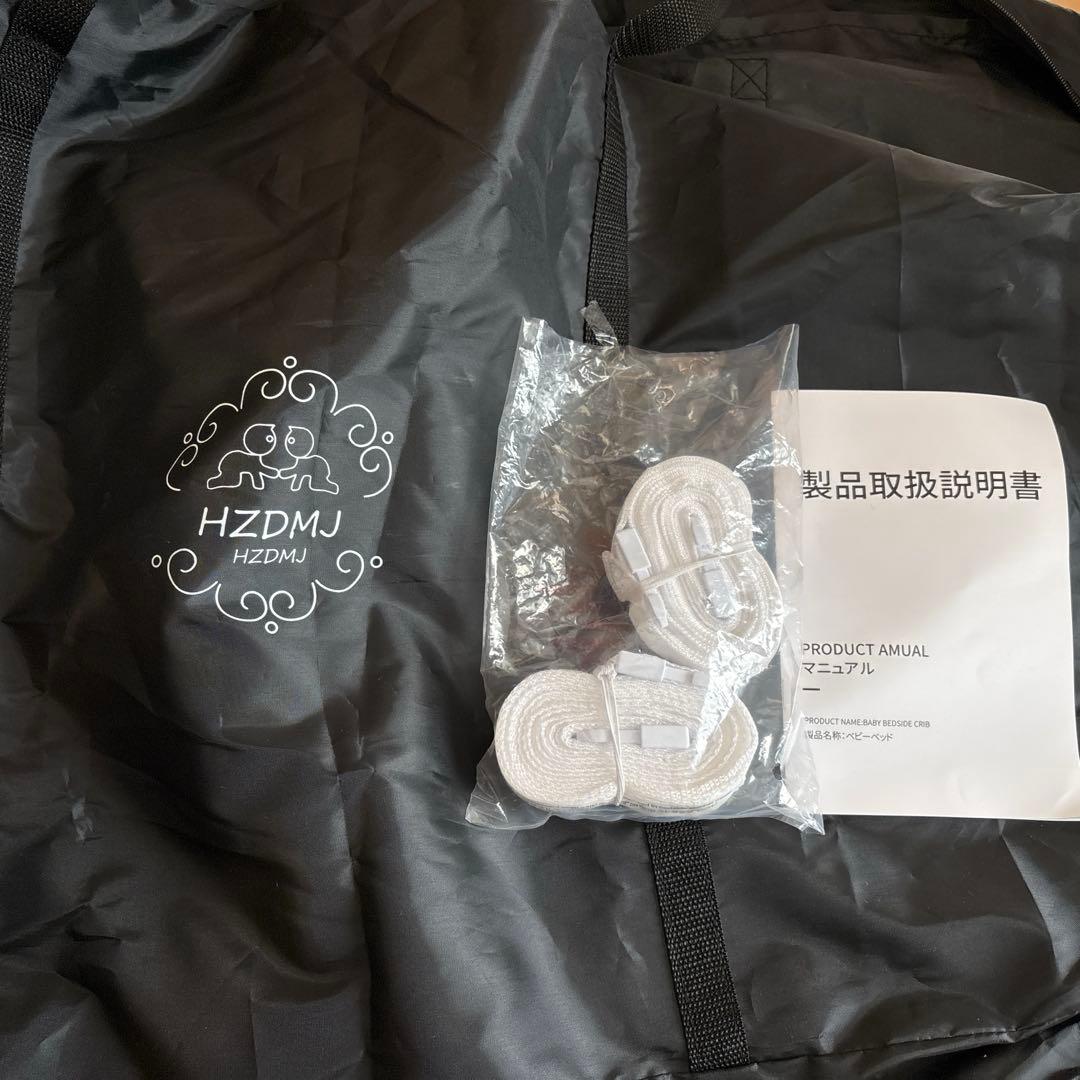 hzdmj ベージュ 折りたたみベビーベッド