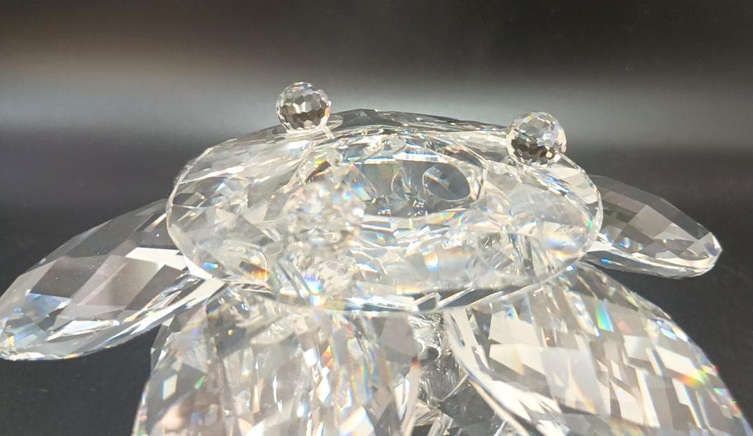 【中古美品】スワロフスキー　クリスタルガラス スイレン キャンドルホルダー（L）