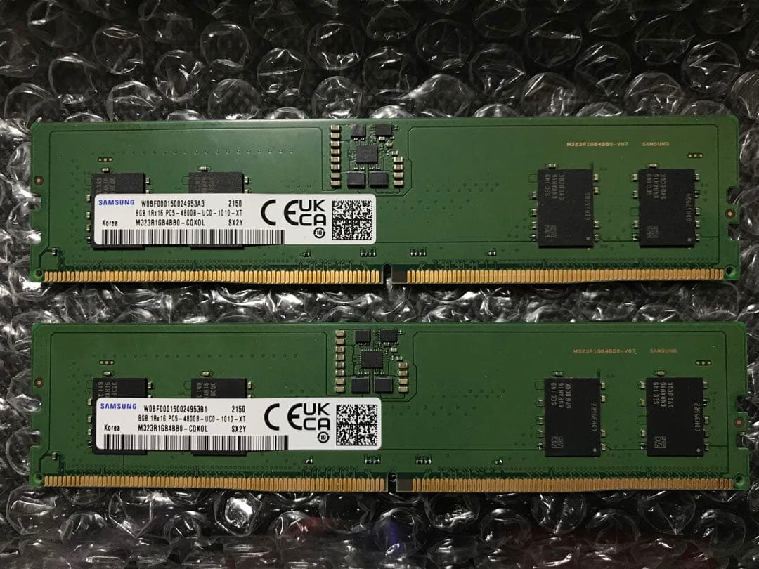DDR5 メモリ 8GB PC5-4800B 8GB×2枚