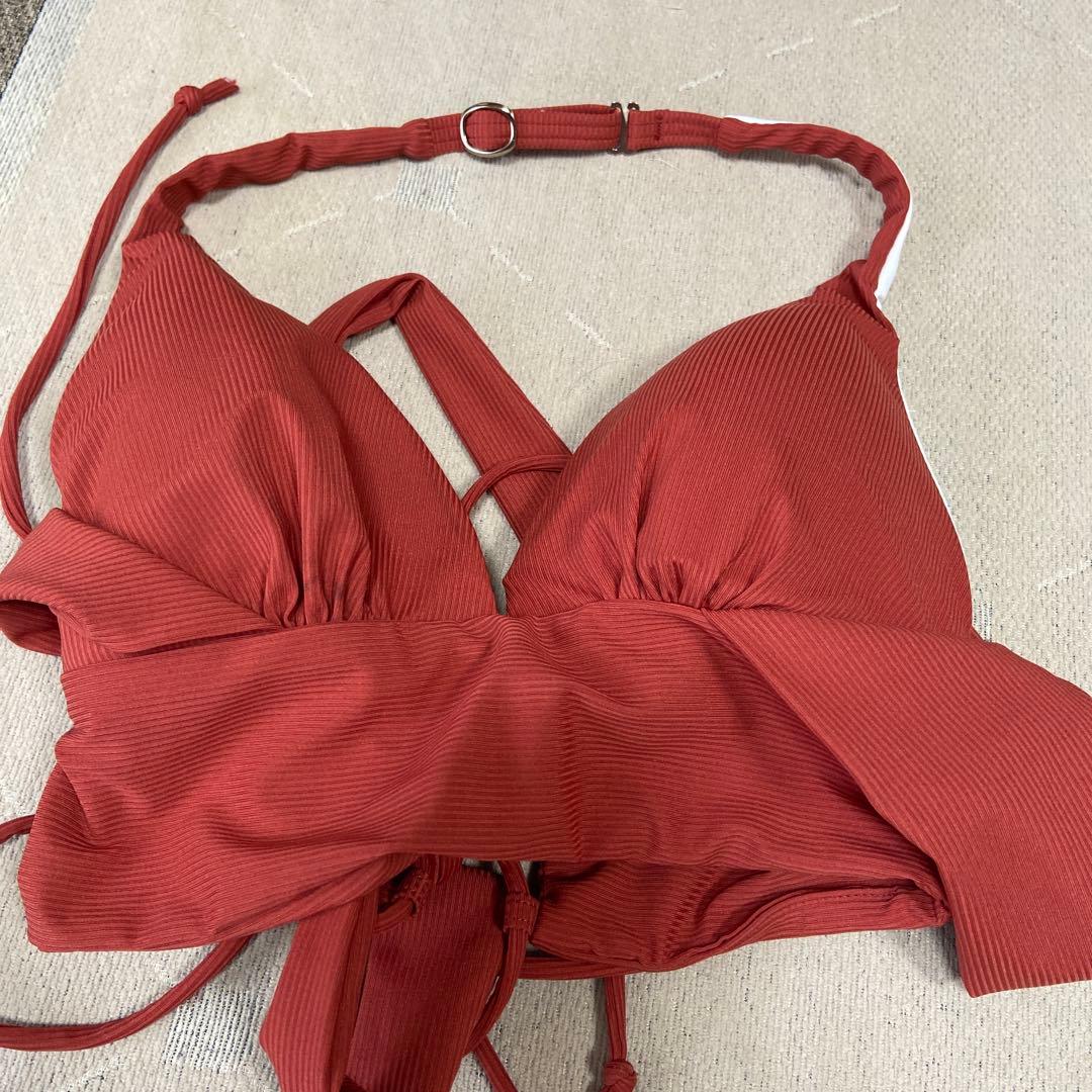 リブ編みトライアングルビキニ セパレート水着