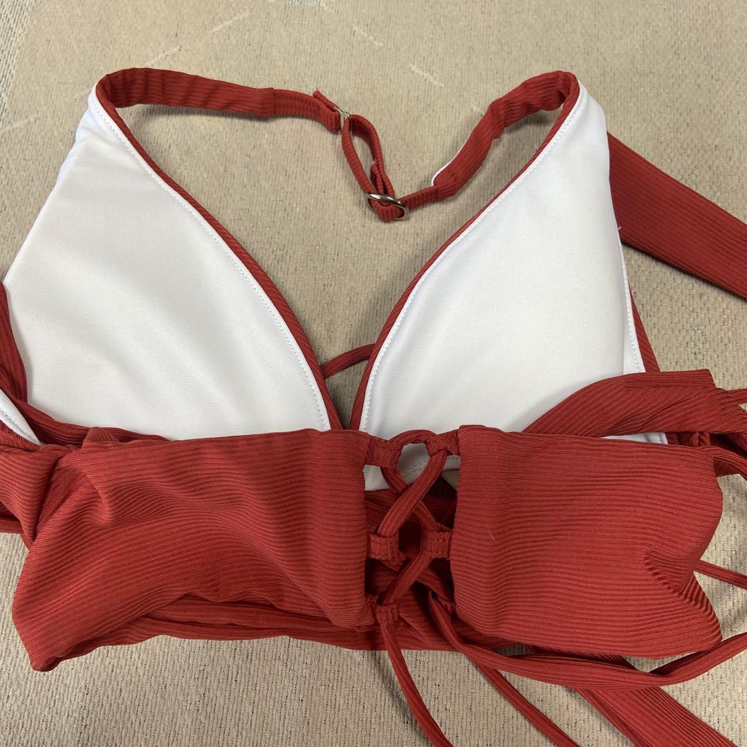 リブ編みトライアングルビキニ セパレート水着