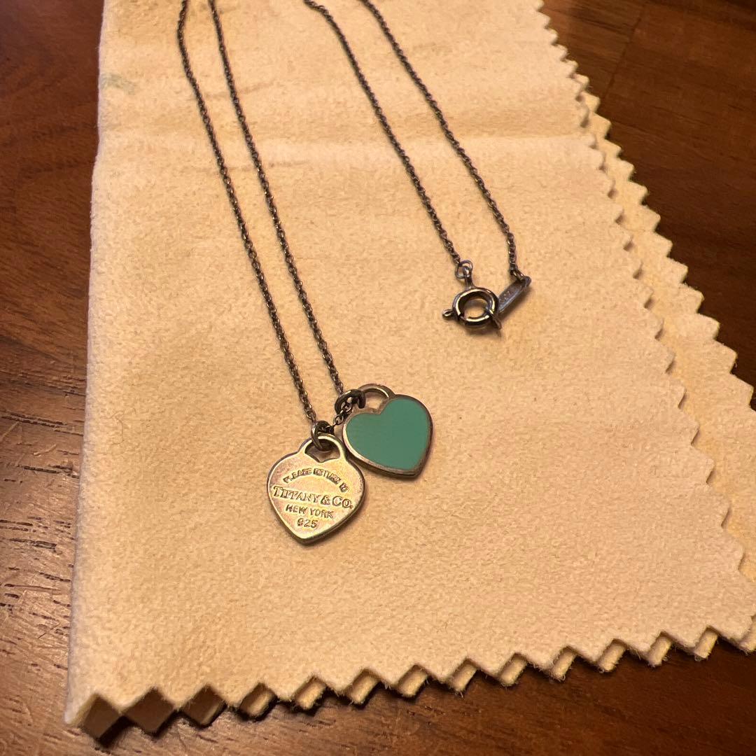 ティファニー ブルー ダブル ハート タグ ペンダント