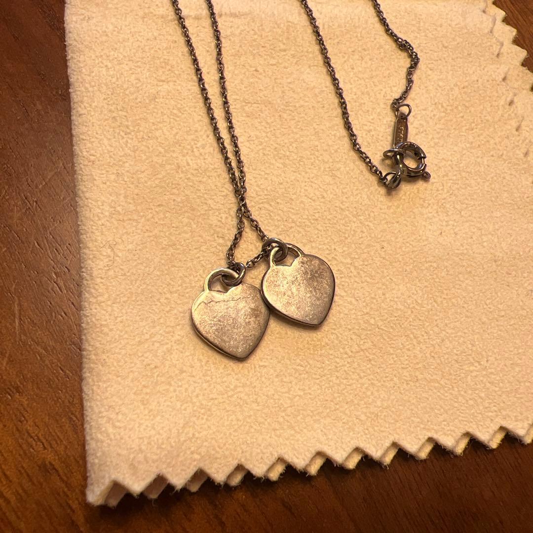 ティファニー ブルー ダブル ハート タグ ペンダント