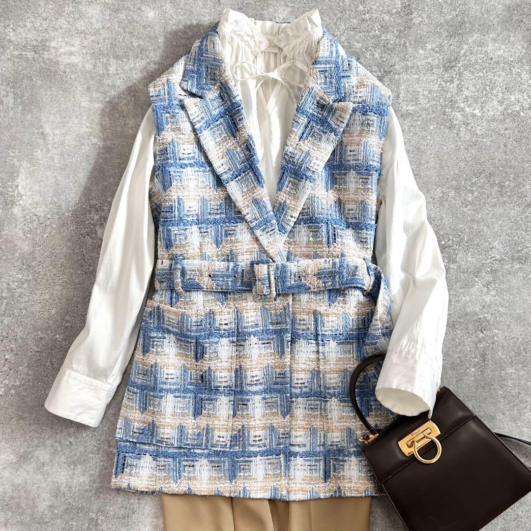 ⭐️¥9.4万⭐️ デプレ　トゥモローランド　華やか　ツイード　ベスト　ジレ　はおり