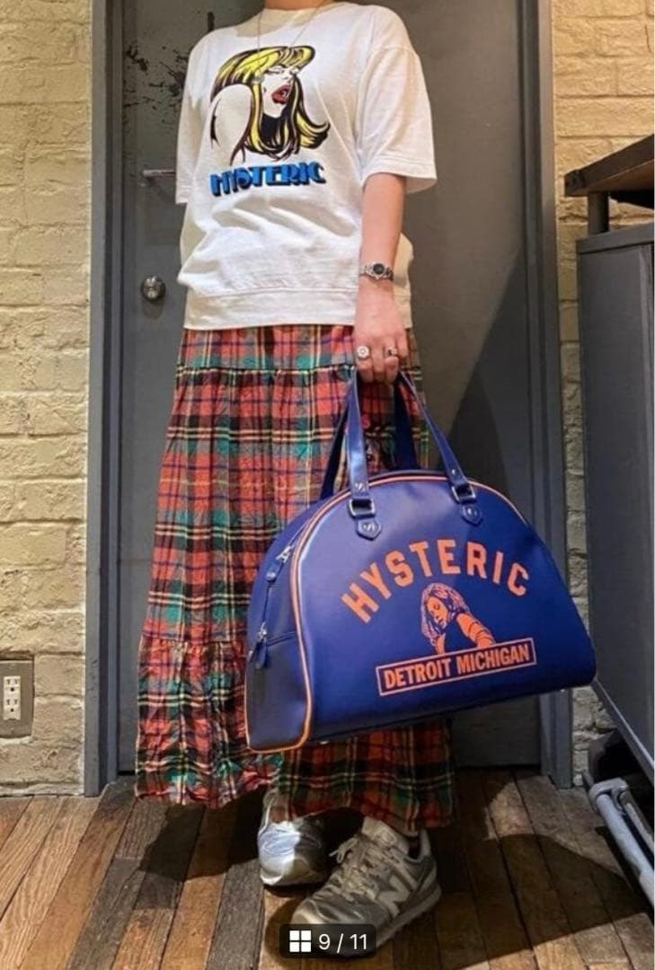 ヒステリックグラマー　バッグ　青×オレンジ