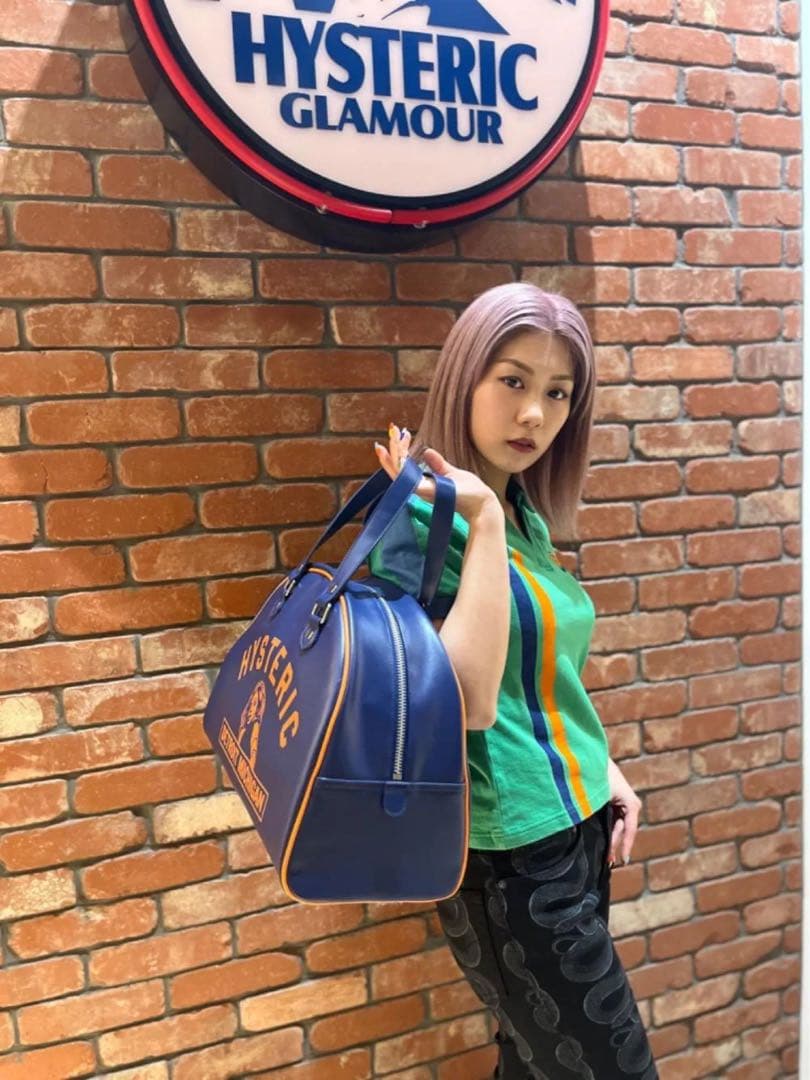 ヒステリックグラマー　バッグ　青×オレンジ
