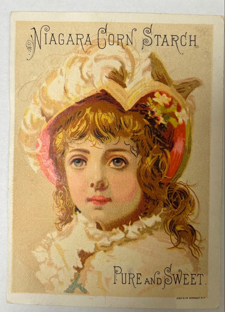 アンティーク　クロモカード4枚セット　ナイアガラコーンスターチ社