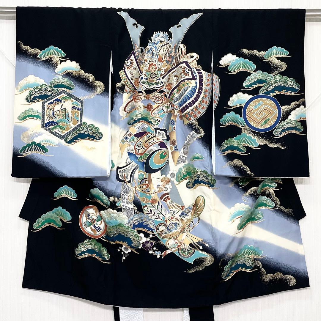 宮参り 男の子 ［兜］正絹 初着 産着 着物