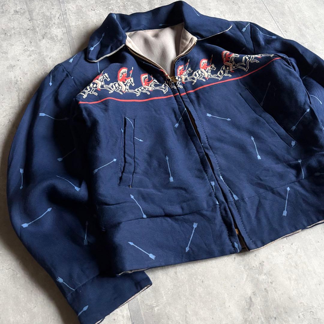 【50s vintage】リバーシブル　ギャバジャン　インディアン　serval