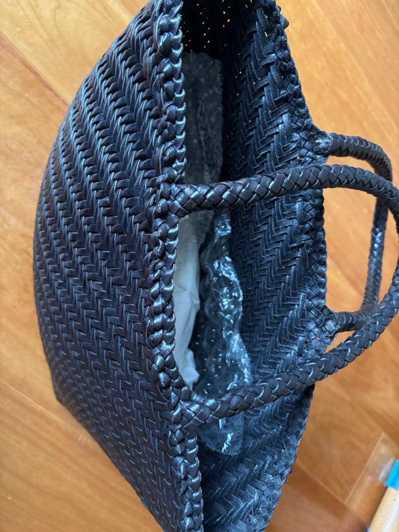 新品　レザー　メッシュ　バッグ編み込みかごren muzica vita A4