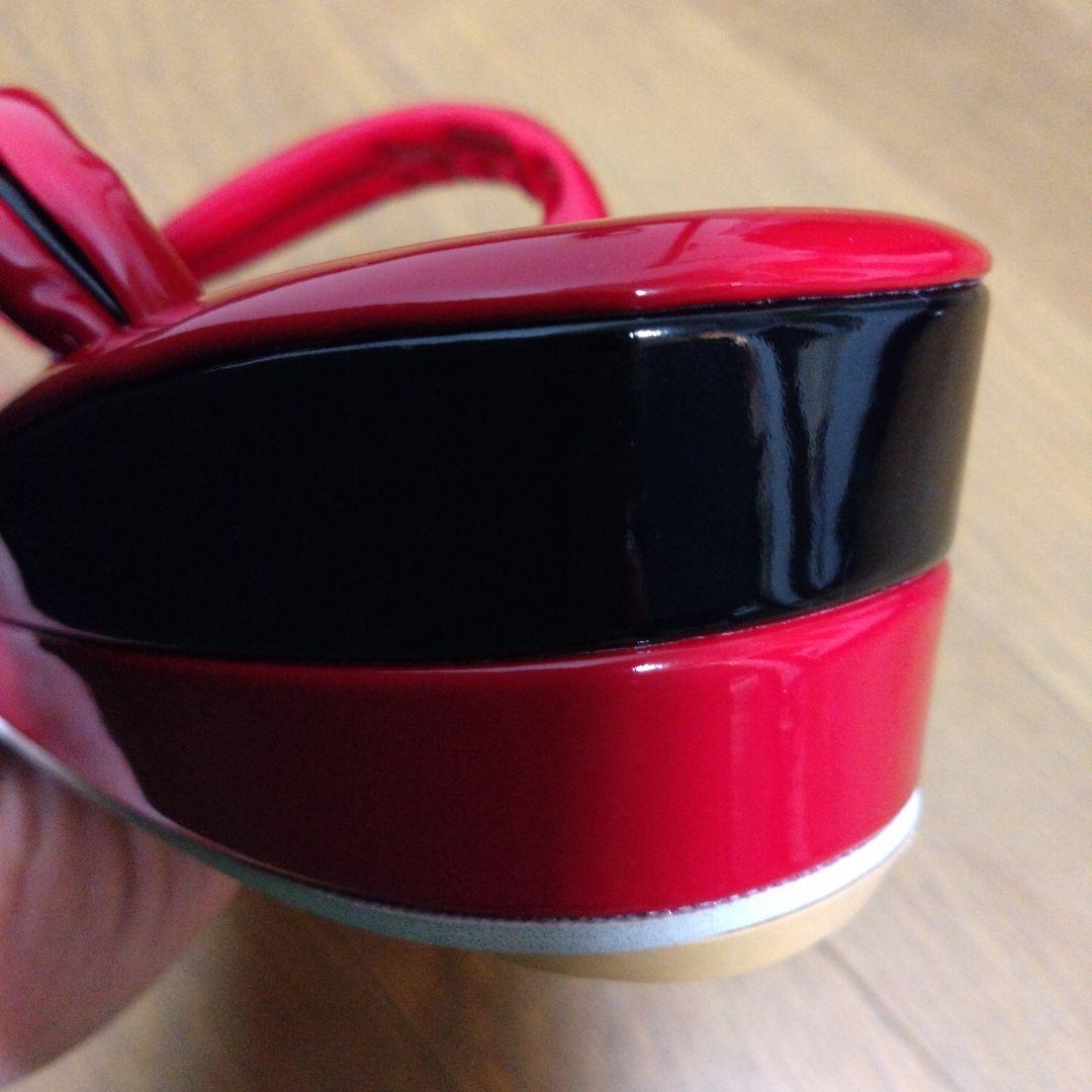 赤エナメル　和装バック&草履セット