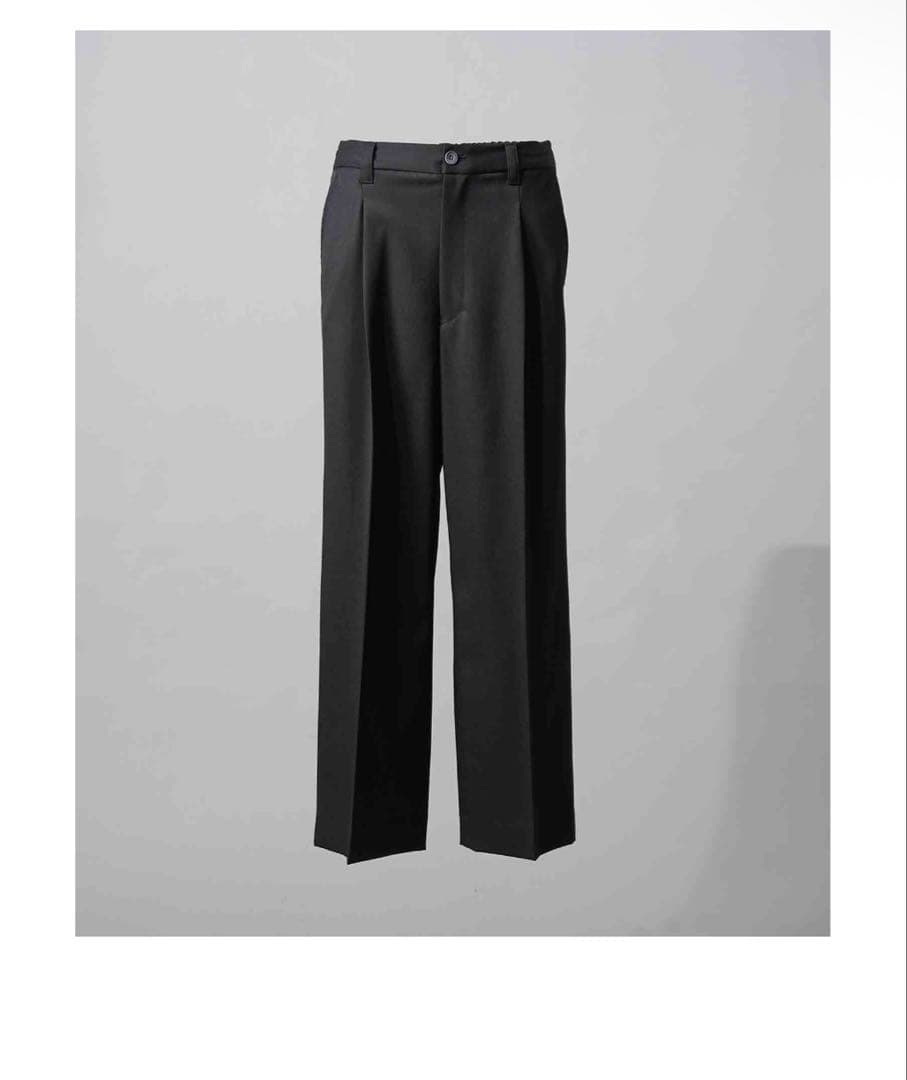 MAISON SPECIAL シャンブレーウールワンタックワイドパンツ