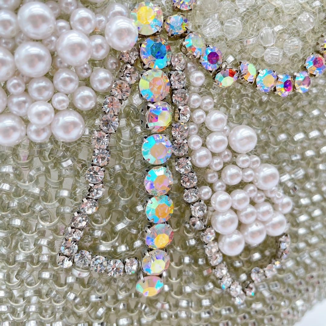 極美品✨【アンテプリマ】2wayワイヤーバッグ シルバーリボン ビジュー 保存袋