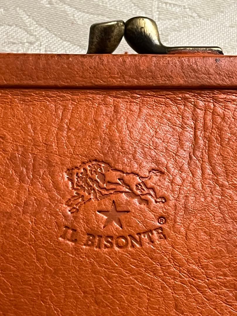 IL BISONTE イルビゾンテ がま口 大容量 長財布 オレンジ 春財布