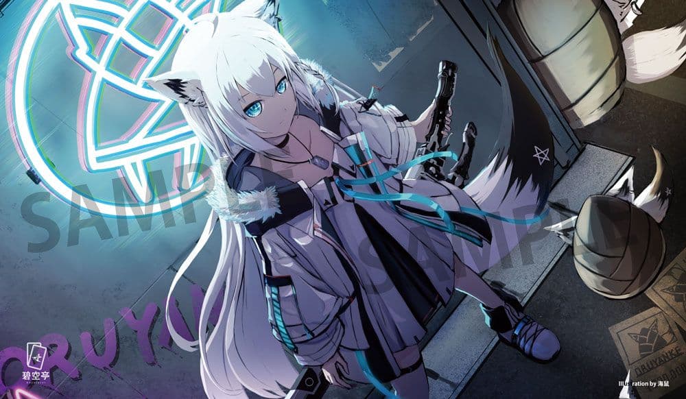 ホロライブ　白上フブキ　プレイマット　ラバーマット　TEK衣装　碧空亭　海鼠