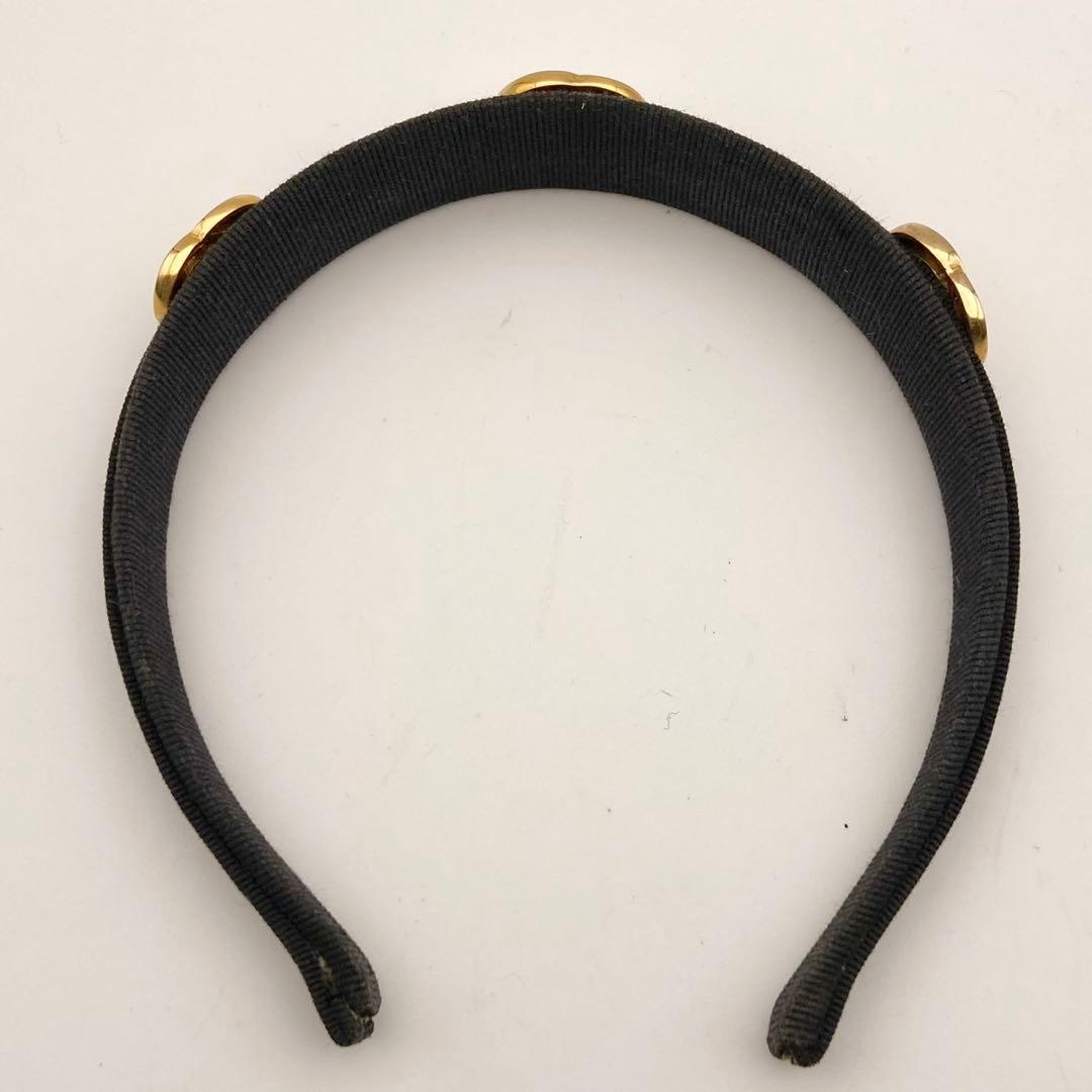 セリーヌ サークルロゴ カチューシャ ロゴ ブラック