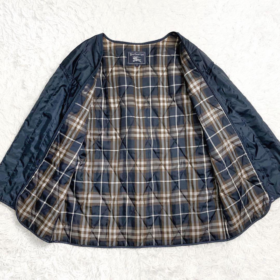ゆうしょう バーバリー 中綿ライナー付モッズコート ノバチェック ネイビー