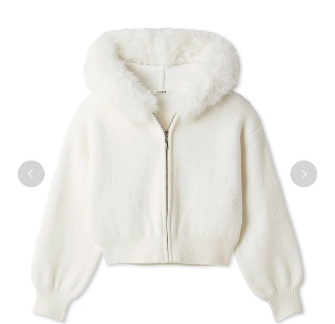 Sustainableファー付きニットパーカー