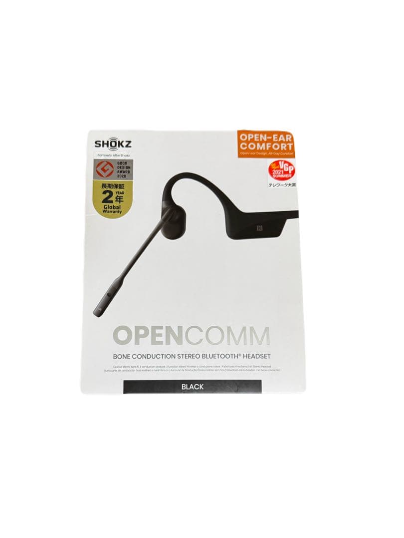 【美品•ほぼ未使用】骨伝導イヤホン　AfterShokz OPENCOMM・黒