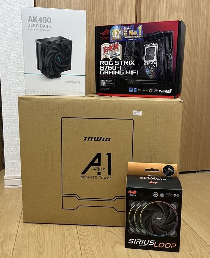 自作PC　itx ケース　マザーボード　CPUクーラーセット