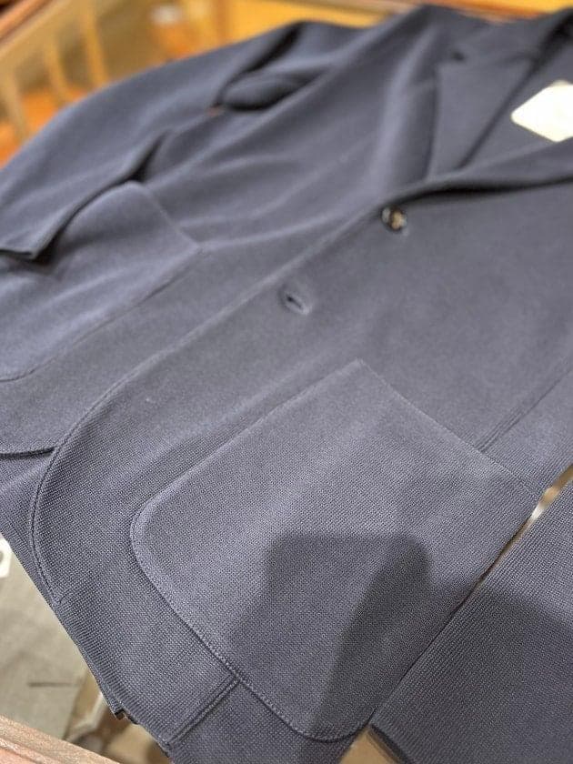 超美品 BEAMS F / Finjack ニット ジャケット ネイビー L