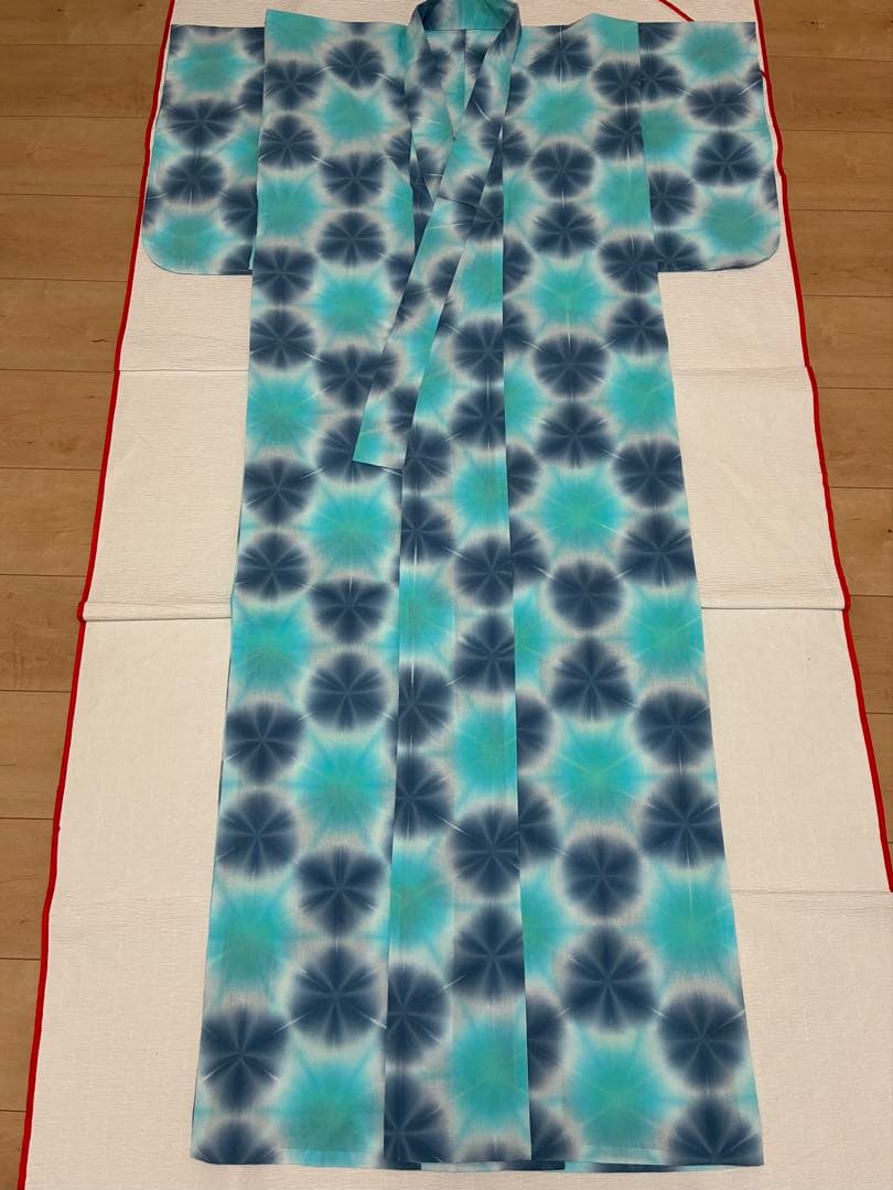 8の日セール　浴衣　雪花絞り　シャーベットカラー　裄67cm