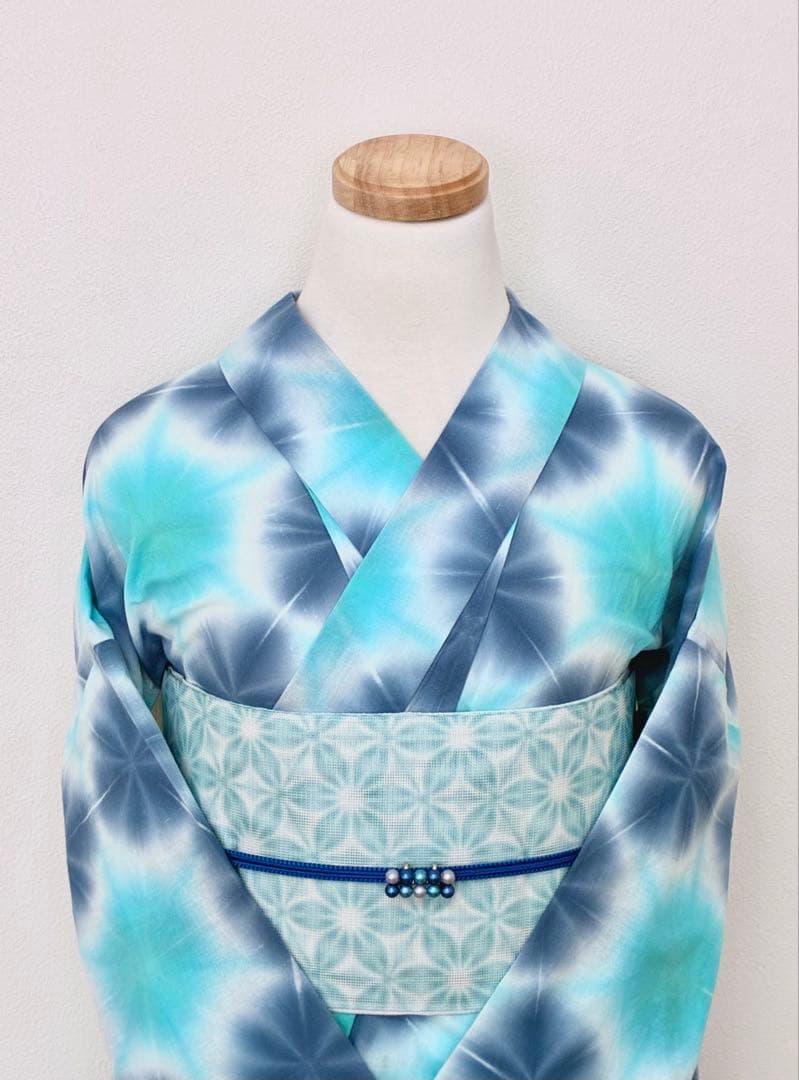 8の日セール　浴衣　雪花絞り　シャーベットカラー　裄67cm