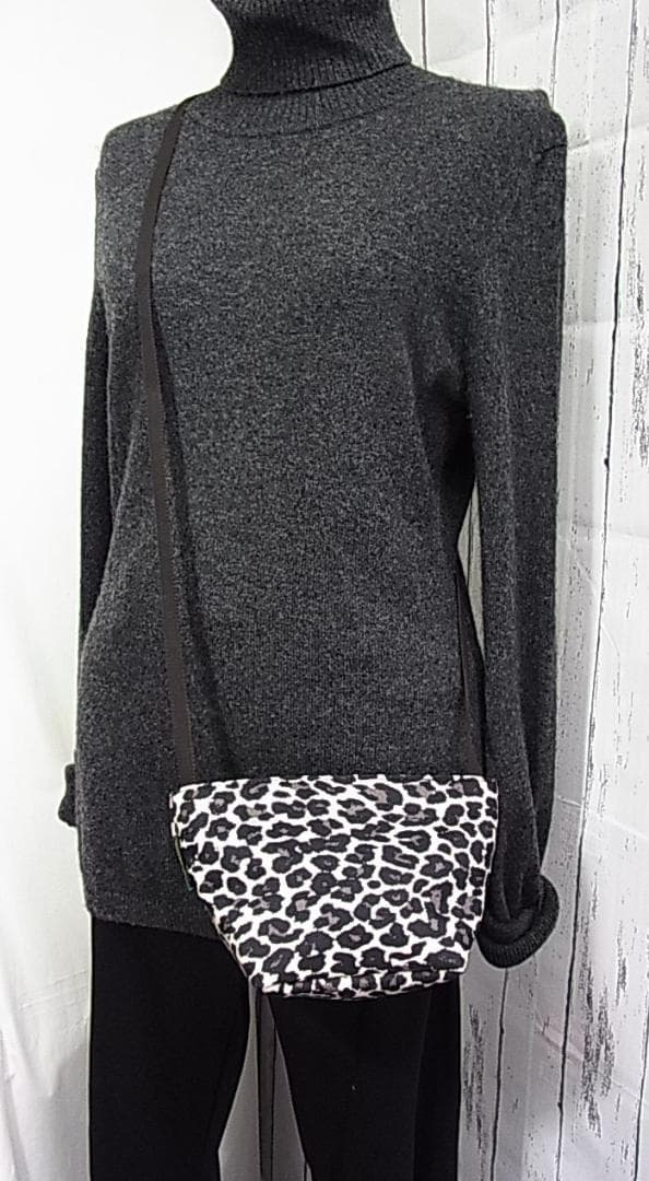 正規極美品エルベシャプリエMINI CABASレオパードショルダーバック　XS