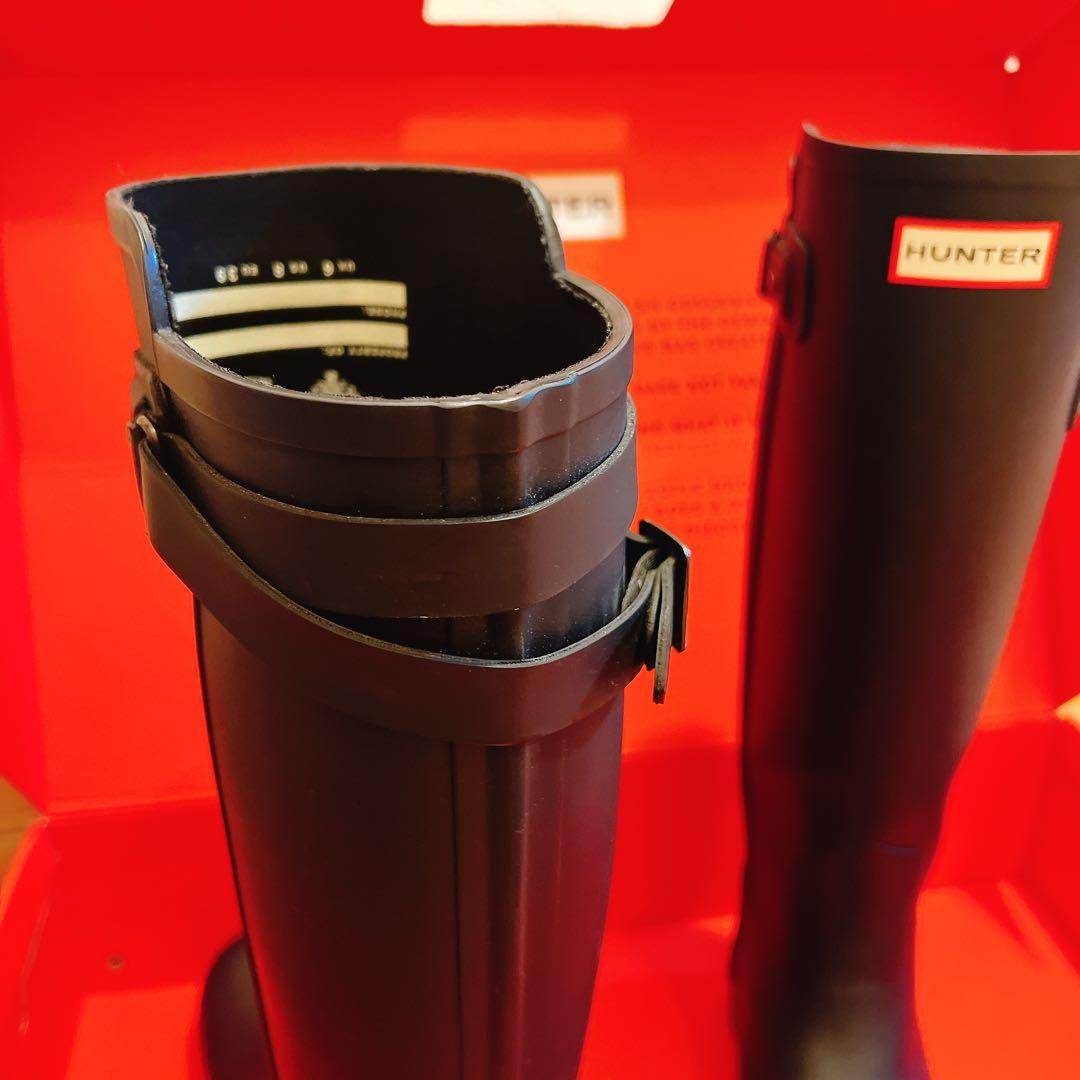 【中古／美品】HUNTER オリジナル ブラック レインブーツ (箱付き)