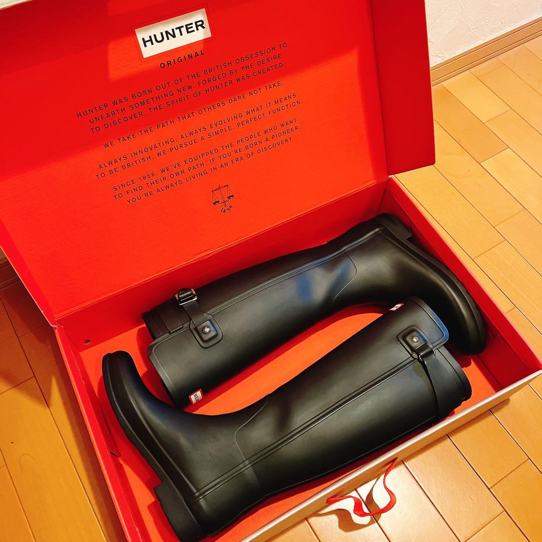 【中古／美品】HUNTER オリジナル ブラック レインブーツ (箱付き)