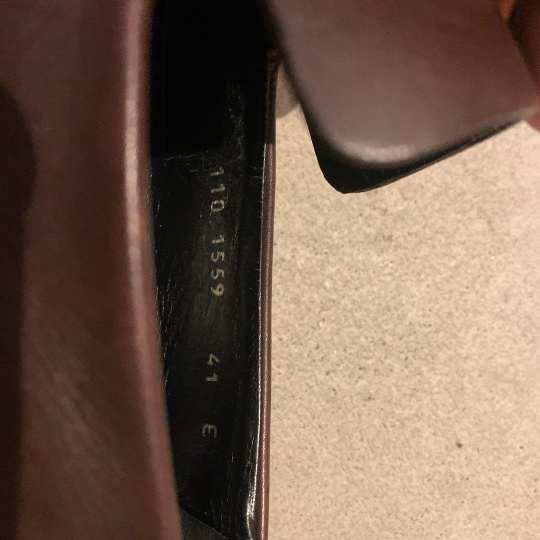 ム*る様 GUCCI ブラウンレザードレスシューズ