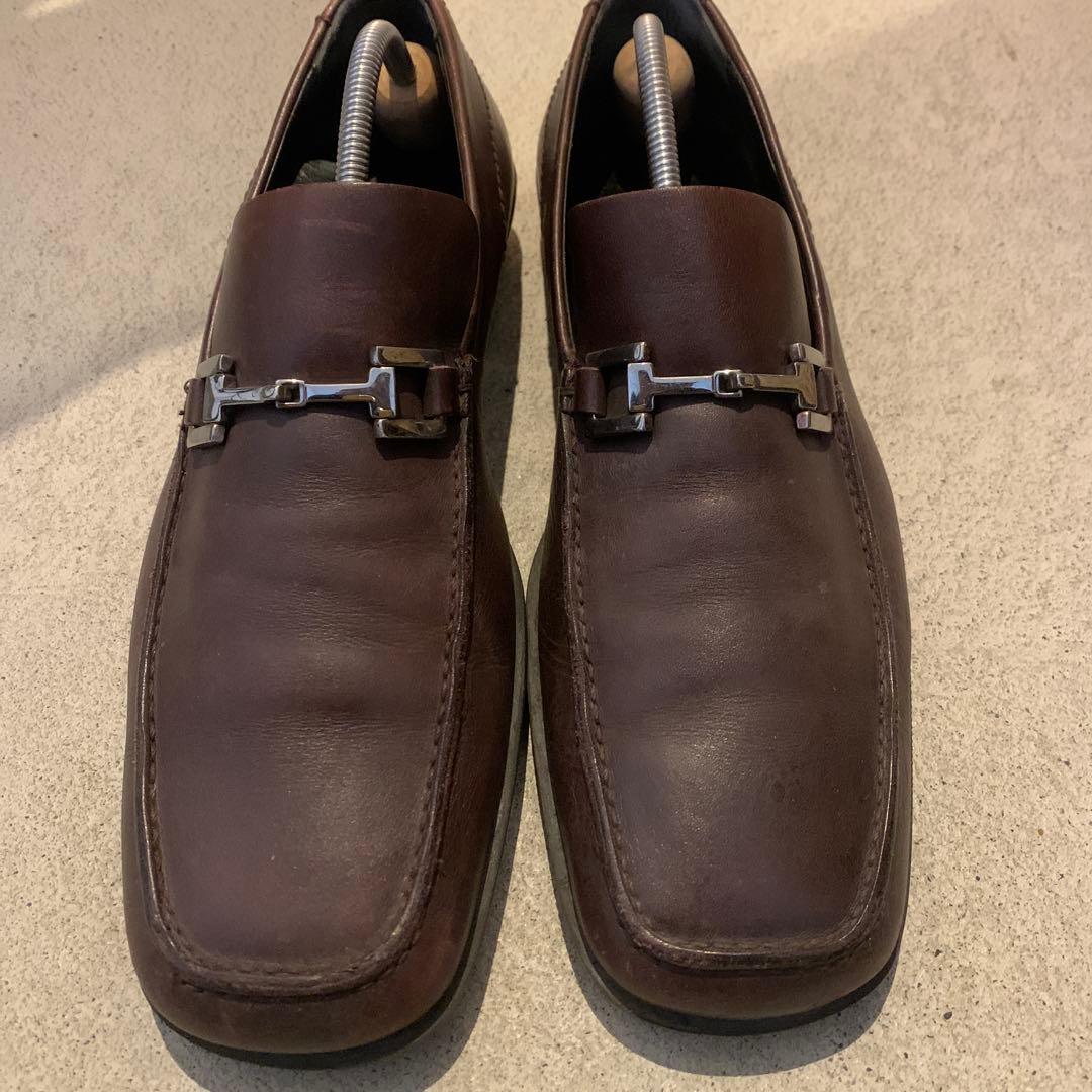 ム*る様 GUCCI ブラウンレザードレスシューズ