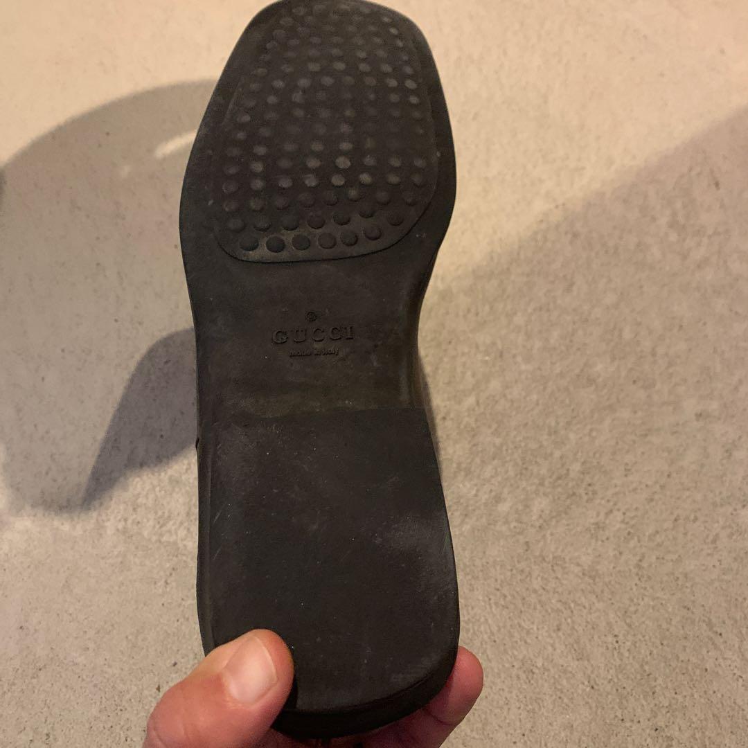 ム*る様 GUCCI ブラウンレザードレスシューズ