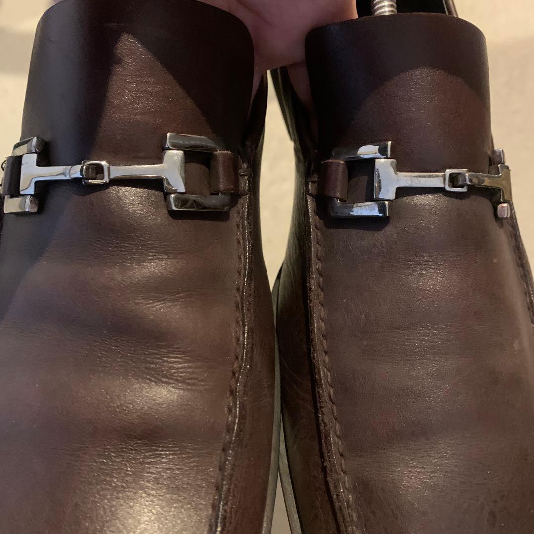 ム*る様 GUCCI ブラウンレザードレスシューズ