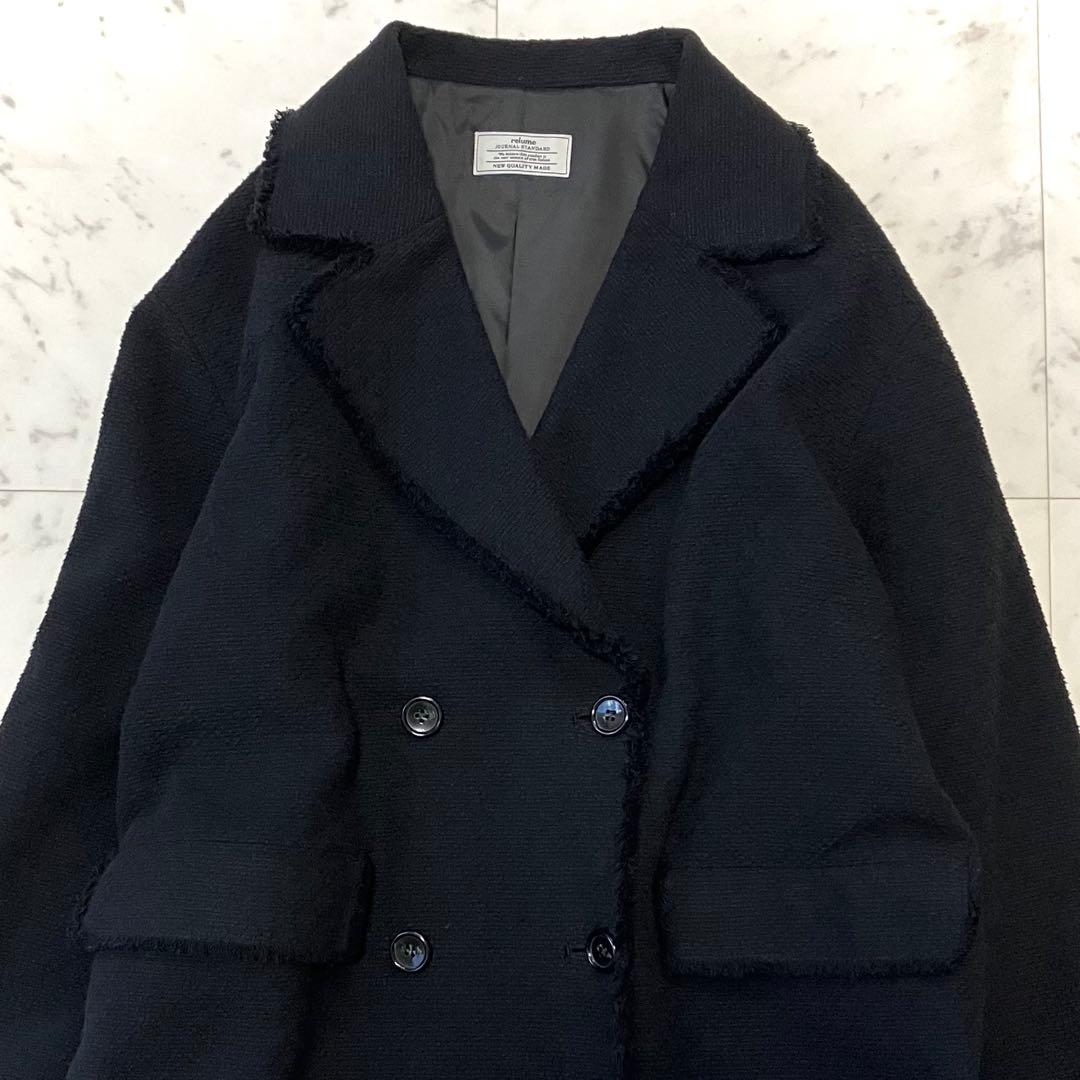 美品 スローブイエナ ツイードテーラードジャケット ブラック ゆったり