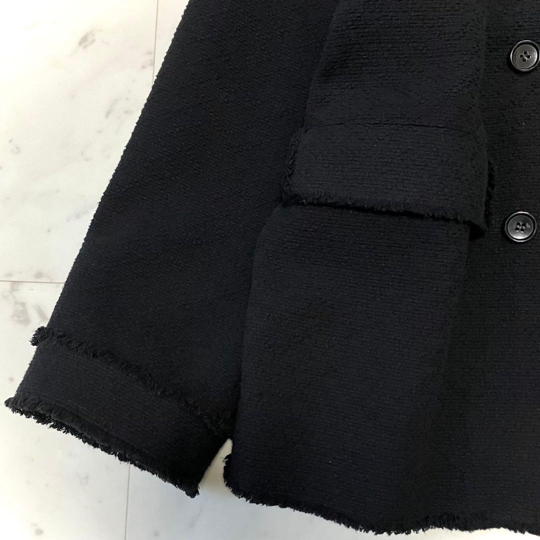 美品 スローブイエナ ツイードテーラードジャケット ブラック ゆったり