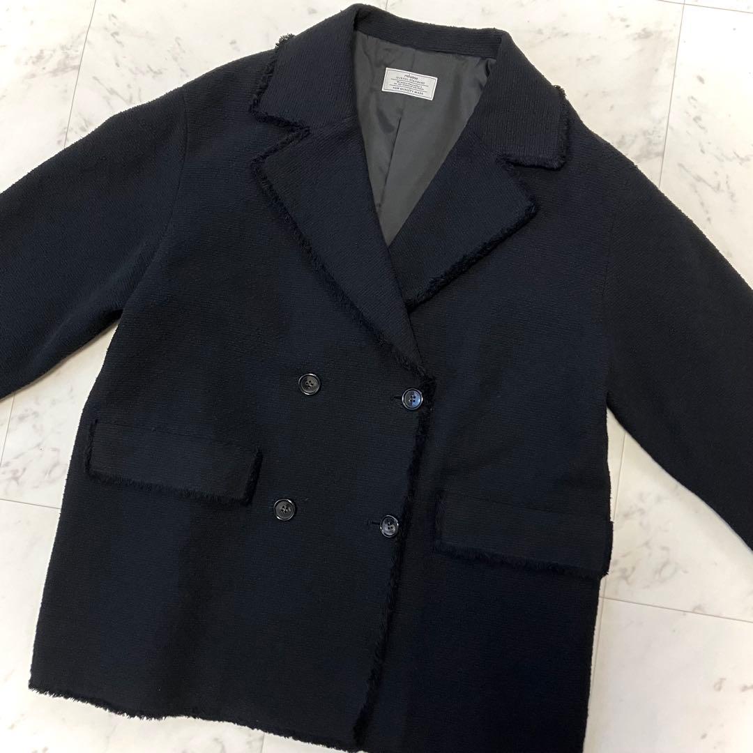 美品 スローブイエナ ツイードテーラードジャケット ブラック ゆったり