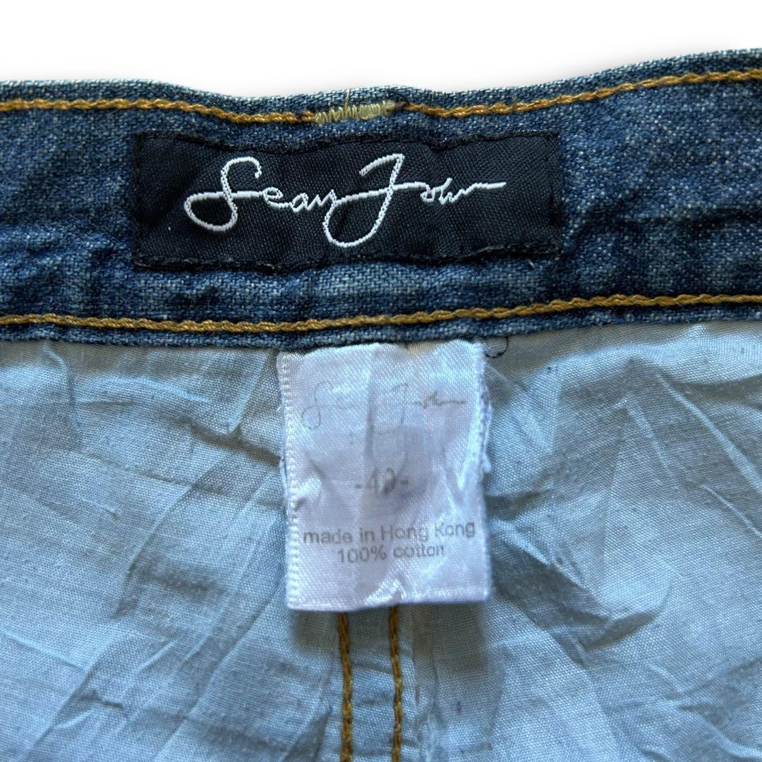 【激レア】ショーンジョン 刺繍 バギー デニム W40 極太 90s Y2K