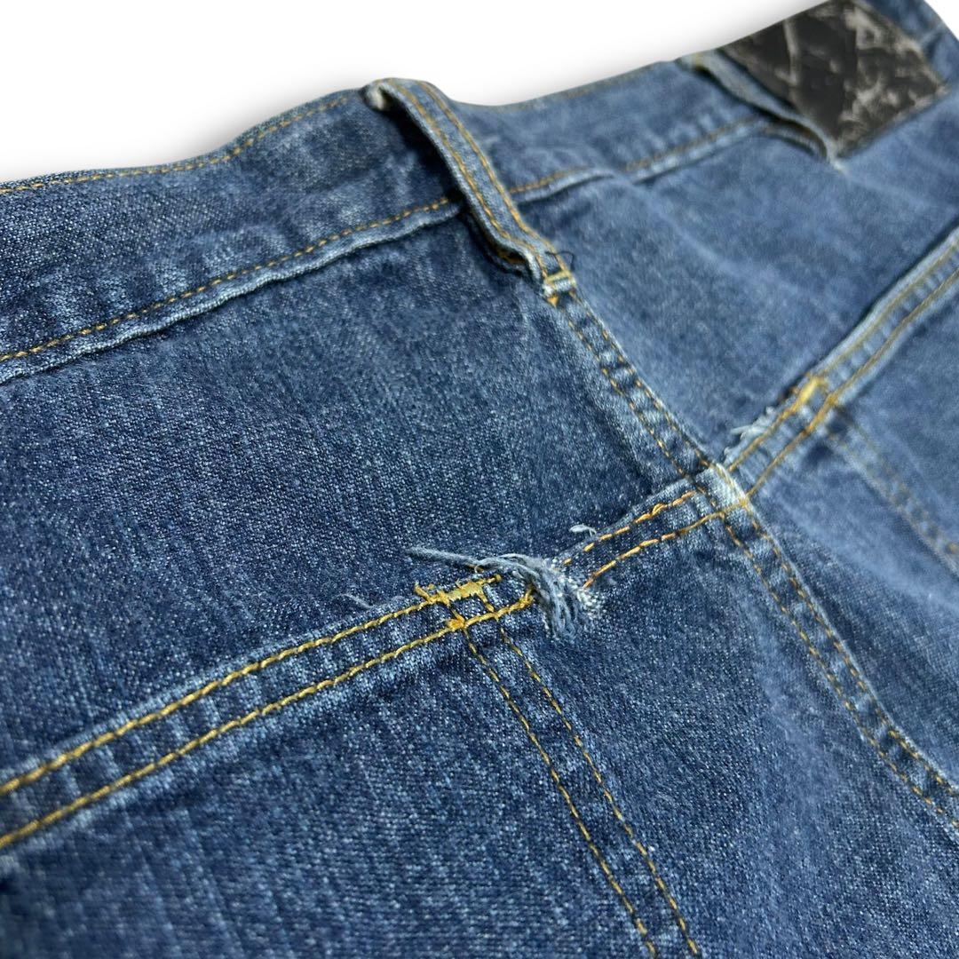 【激レア】ショーンジョン 刺繍 バギー デニム W40 極太 90s Y2K
