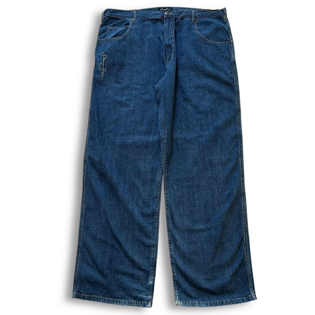 【激レア】ショーンジョン 刺繍 バギー デニム W40 極太 90s Y2K